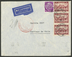 GERMANY: 18/OC/1938 Hamburg - Chile, Airmail Cover Sent By DLH Franked With 9.40Mk., With Santiago Arrival Backstamp Of  - Covers & Documents