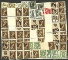 BELGIUM: Lot Of Stamps With Advertising Tabs, Tete-beche, And/or With Gutter, Almost All Mint Without Gum, Very Fine Qua - Other & Unclassified