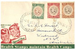 (Q 19) New Zealand Cover - Posted To Australia (1955) Health Stamps - Cartas & Documentos