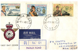 (Q 19) New Zealand Cover - Posted To Australia (1968) Military - Registered - Cartas & Documentos