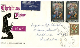 (Q 19) New Zealand Cover - Posted To Australia (1965) Christmas - Storia Postale