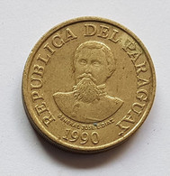 PARAGUAY 100 GUARANIES 1990 GENERAL JOSE E. DIAZ MONEDA, COIN, PIÈCE DE MONNAIE - Paraguay