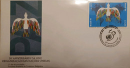 A) 1995, BRAZIL, ONU, FDC, 50 YEARS OF THE UNITED NATIONS ORGANIZATION, ECT, BRAZILIA - Storia Postale