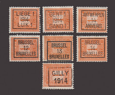 BELGIQUE - BON PETIT LOT DE PREOBLITERES SANS GOMME - Roulettes 1910-19