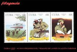 CUBA MINT. 1999-01 40 ANIVERSARIO DEL TRIUNFO DE LA REVOLUCIÓN CUBANA. SET-TENANT - Nuovi