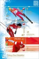 Poland 2014 Mi Bl. 225 Sochi Winter Olympics Medalist Kowalczyk Stoch Brodka Souvenir Sheet MNH** - Winter 2014: Sotchi