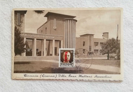 Cartolina Illustrata Tirrenia - Villa Rosa Maltoni Mussolini, Viaggiata Da Bolgheri Per Pomarance 1944 - Andere & Zonder Classificatie