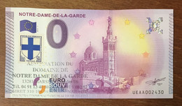 2015 BILLET 0 EURO SOUVENIR DPT 13 MARSEILLE NOTRE-DAME DE LA GARDE + TIMBRE ZERO EURO SCHEIN BANKNOTE PAPER MONEY - Private Proofs / Unofficial