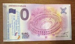 2015 BILLET 0 EURO SOUVENIR DPT 13 ARÈNES D'ARLES + TAMPON N°1 ZERO 0 EURO SCHEIN BANKNOTE PAPER MONEY - Essais Privés / Non-officiels