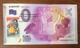 2015 BILLET 0 EURO SOUVENIR DPT 13 AUBAGNE + TIMBRE ZERO 0 EURO SCHEIN BANKNOTE PAPER MONEY - Private Proofs / Unofficial