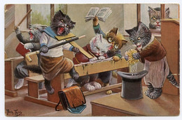 Arthur Thiele. Les Animaux Habillés. " Chats écoliers " Chat . T.S.N. Série 962 - Thiele, Arthur