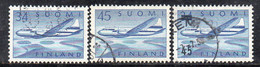 APR2962 - FINLANDIA 1959, Posta Aerea Unificato N. 5/6+7  Usati (2200M) - Oblitérés