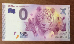 2015 BILLET 0 EURO SOUVENIR DPT 14 CERZA PARC ZOOLOGIQUE LISIEUX ZERO 0 EURO SCHEIN BANKNOTE PAPER MONEY TIGRE - Private Proofs / Unofficial