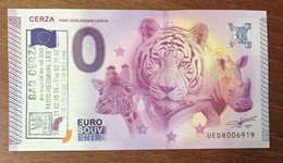 2015 BILLET 0 EURO SOUVENIR DPT 14 CERZA PARC ZOOLOGIQUE LISIEUX + TAMPON ZERO 0 EURO SCHEIN BANKNOTE PAPER MONEY TIGRE - Essais Privés / Non-officiels