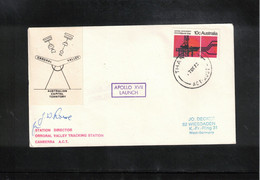 Australia 1972 Space / Raumfahrt Apollo 17 Stadan Station Orronal Valley Interesting Signed Letter - Oceania