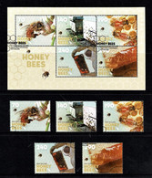 New Zealand 2013 Honey Bees Set Of 5 + Minisheet Used - Gebruikt