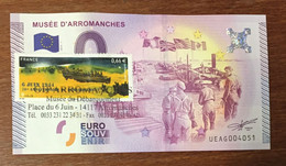 2015 BILLET 0 EURO SOUVENIR DPT 14 MUSÉE D'ARROMANCHES + TIMBRE ZERO 0 EURO SCHEIN BANKNOTE PAPER MONEY - Essais Privés / Non-officiels