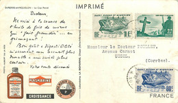 SAINT PIERRE ET MIQUELON - COURRIER Voyagé En 1951 - AFFRANCHISSEMENT TIMBRES N°330, 331 & 332. - Briefe U. Dokumente