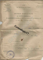 16 0331 BRIEUL SUR CHIZE DEUX SEVRES 1949 Titre PENSION INVALIDITE VEUVE ORPHELIN De Mr SOULET JEAN -  Fait à NIORT - Diploma & School Reports