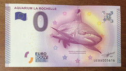 2015 BILLET 0 EURO SOUVENIR DPT 17 AQUARIUM LA ROCHELLE ZERO 0 EURO SCHEIN BANKNOTE PAPER MONEY REQUIN SHARK - Private Proofs / Unofficial