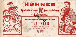 17 0188 LA ROCHELLE - Buvard Harmonicas Et  Accordeons HOHNER - Sonorisation TAMISIER Musique Radio 22 Rue Du Palai - L