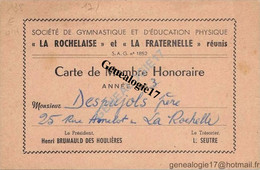 17 0391 LA ROCHELLE 1953 Carte  Ste GYMNASTIQUE EDUCATION PHYSIQUE LA ROCHELAISE Et  FRATERNELLE à Mr DESPUJOLS - Gymnastique