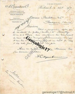 33 1801 BORDEAUX GIRONDE 1907 Ets A. CARPENTIER Co Quai De Paludate  -  Pourpaler Avec Mr BEAUTEY Du CANADA QUEBEC - Barcos