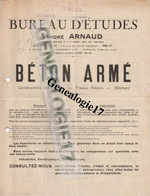 38 0004 GRENOBLE Bureau D Etudes ANDRE ARNAUD BETON ARME Villa 31 Rue Thiers Et  PARIS 65 Domremy 1934 - Altri & Non Classificati