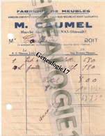 34 0113 PEZENAS HERAULT Fabrique De Meubles M. CAUMEL Marché Des 3/6 Dest TAILHADES - Sonstige & Ohne Zuordnung