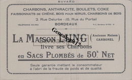 33 2962 BORDEAUX GIRONDE 19.. Charbons Anthracites Coke LA MAISON LUNG Succ CARBONEL Sacs Plombes Rue Delurbe Et Portail - Landwirtschaft