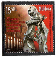 Moldova 2020 . "27 January - International Day Of Victim Memory Of Holocaust" . 1v:15.50 - Moldawien (Moldau)