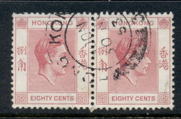 Hong Kong 1938-48 KGVI Portrait 80c Pr FU - Gebraucht