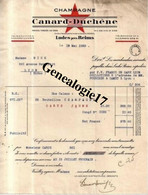 51 0416 LUDES Pres REIMS MARNE 1939 CHAMPAGNE CANARD - DUCHENE à BICK à LYON - Canard Duchêne