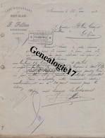 74 0001 ANNEMASSE HAUTE SAVOIE 1912 CAFE RESTAURANT DU MONT BLANC Des Ets J. FILLION - Factures