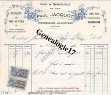 70 0168 FOUGEROLLES LE CHATEAU HAUTE SAONE 1923Vins Spiritueux ALCOOL De PAUL JACQUOT à NURDIN - Agriculture