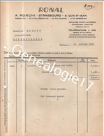 67 0417 STRASBOURG BAS RHIN ALSACE 1948 Article Pour Laiterie RONAL Des Ets A. RONCHI Baratte Ecremeuse - Agriculture