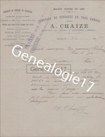 69 5787 GIVORS RHONE 1897 Cordages De Navigation A. CHAIZE Quartier Du Canal FICELLE PECHE Filature Corderie - 1800 – 1899