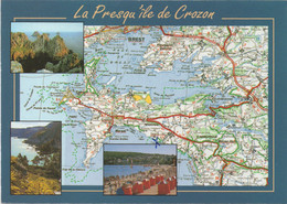 Crozon : Presqu'île - Le Plan Et Les 3 Vues (Voyagé 2003) - Crozon