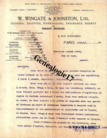 75 04062 PARIS 1917 Et  ANGLETERRE LONDRES Insurance W. WINGATE Et  JOHNSTON Liverpool Glascow 8 Rue D Enghie - Royaume-Uni