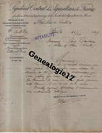 75 06620 PARIS 1897 SYNDICAT CENTRAL DES AGRICULTEURS DE FRANCE 19 Rue Louis Le Grand à TOUTAIN - Agriculture
