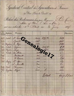 75 06621 PARIS 1897 SYNDICAT CENTRAL DES AGRICULTEURS DE FRANCE 19 Rue Louis Le Grand à TOUTAIN - Agriculture