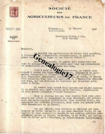 75 06957 PARIS 1937 SOCIETE DES AGRICULTEURS DE FRANCE 8 Rue D' Athenes à Mr MIROSA - Agriculture