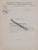 75 13266 PARIS HALLES 1957 FEDERATION NATIONALE DES SYNDICATS TRASFORMATEURS DE LAIT  à LAITERIE REMOND - Agriculture