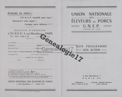 75 13280 PARIS HALLES 1957 UNION NATIONALE DES ELEVEURS DE PORCS UNEP U.N.E.P Rue Mondetour (signé MARCHAND Ingenieur ) - Agriculture