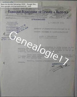 F 68 STRASBOURG Fabrique Alsacienne De Levure Et Alcools 1938 Dest Sucrerie De Saint Germainmont - Agriculture