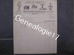 F 63 AMBERT Atelier Construction VALANCHON Et JARSAILLON Rue Du Chateau Quincaillerie Ferblanterie 1894 Plomberie - Agriculture