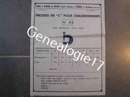 F 59 FEIGNIES Pres MAUBEUGE Usine Acierie Pour Chaudronniers Non Date - Agriculture