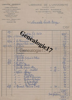 86 0531 POITIERS VIENNE 1952 Librairie LIBRAIRIE DE L UNIVERSITE Me GAUGUET Rue Gambetta A Melle Lucette BERGER - Printing & Stationeries