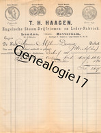 96 2414 PAYS BAS HOLLANDE HOLLAND ROTTERDAM 1888 Engelsche Stoom Drijfriemen T. H. HAAGEN De LONDON LONDRES - Paesi Bassi