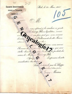 96 225 SUISSE BALE 1900 Ste Industrielle Pour La Schappe Mrs GEIGNY - MERIAN Ordre Mr WARNERY Fils - Suisse